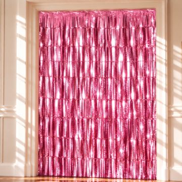 Lyserød Glimmerforheng - 100 x 240 cm