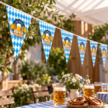 Oktoberfest flagggirlander med 10 flagg 20x30 cm - 5 m