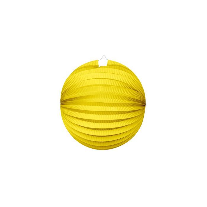 Rund Papirlanterne I Gul - 25 cm 