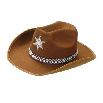 Brun sherif cowboyhatt