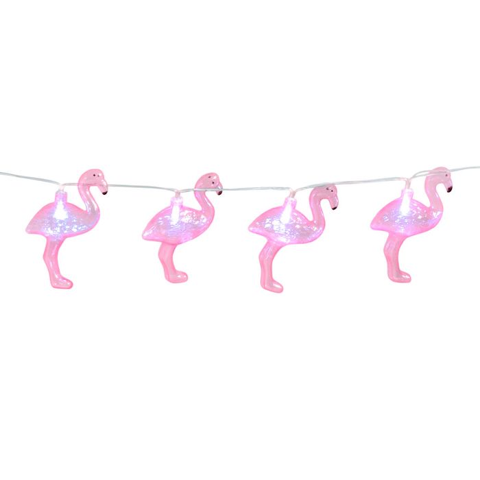 Lyserød flamingo lyskjede - 140 cm