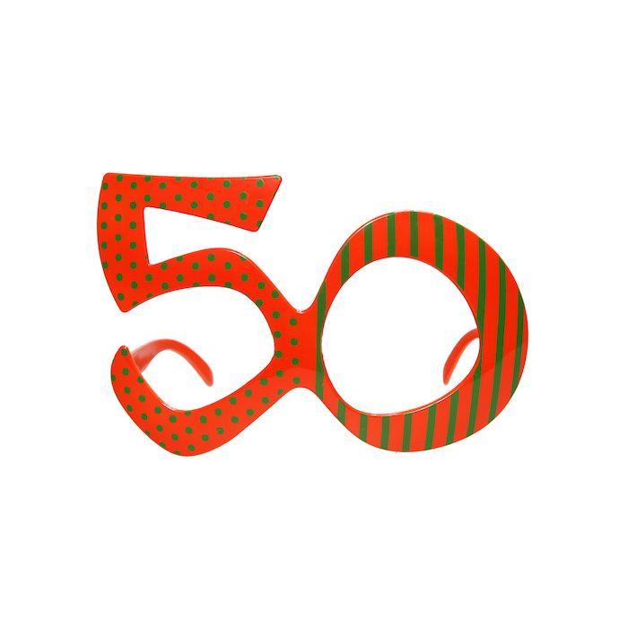 50 års bursdagsbriller oransje