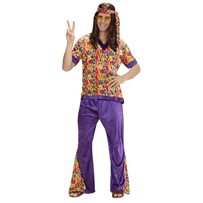 Hippie kostyme for menn i velour