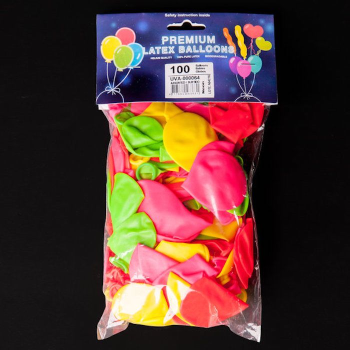 UV-ballonger Multifarvet 100x - 25 cm 