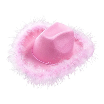 Rosa cowboyhatt med plys