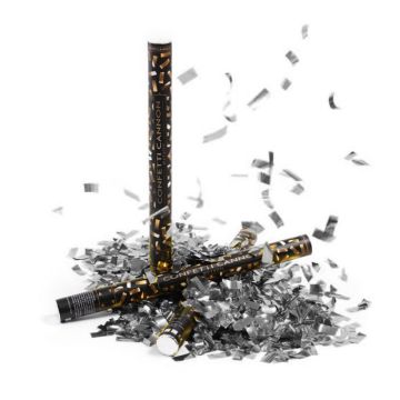 Sølv konfettirør 60 cm PartyVikings - Metallic Rektangulær