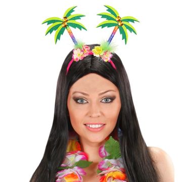 Rosa Hawaii hårbøyla med fargerike palmar - onesize