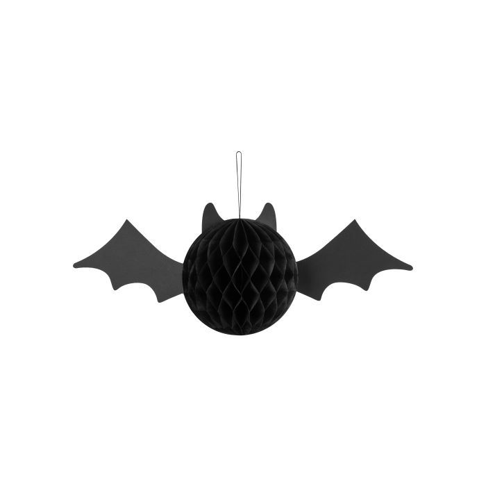 Svart papir flagermus honeycomb - 45x17 cm