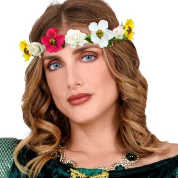 Blomsterdiadem med gult bånd