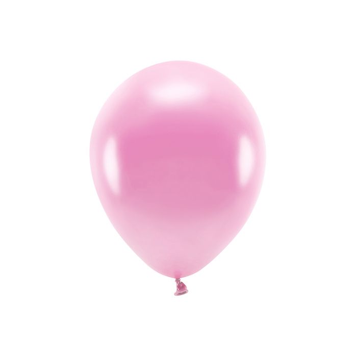 Metalliske Rosa Ballongar 10x - 30 cm