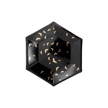 Halloween flaggermus paptallerkener 6 stk.