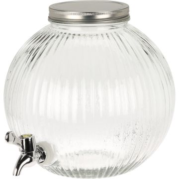 Drikkevaredispenser i ribbet glass med kran 5,5 liter