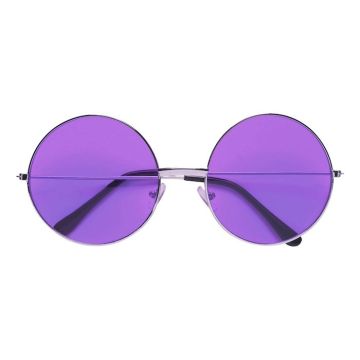 Neon solbriller runde lilla - onesize