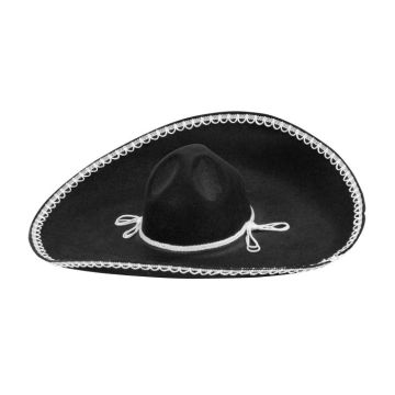 Meksikansk sombrero-lue svart - 55 CM