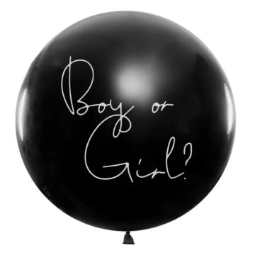 Gender reveal-ballong jente 1 m svart