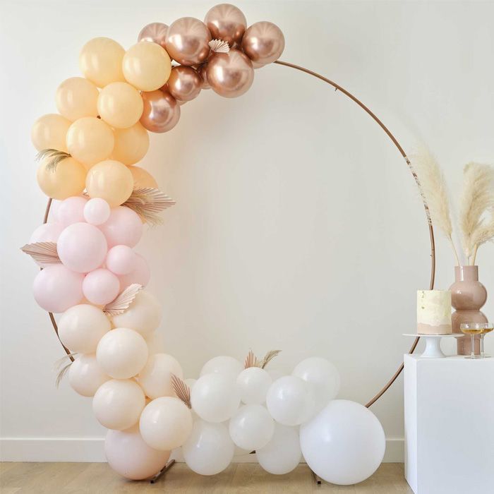 Fersken & Rosa Gull Ballongbue 81 delar