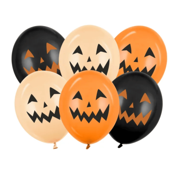 Halloween gresskarballonger 6x - 30 cm
