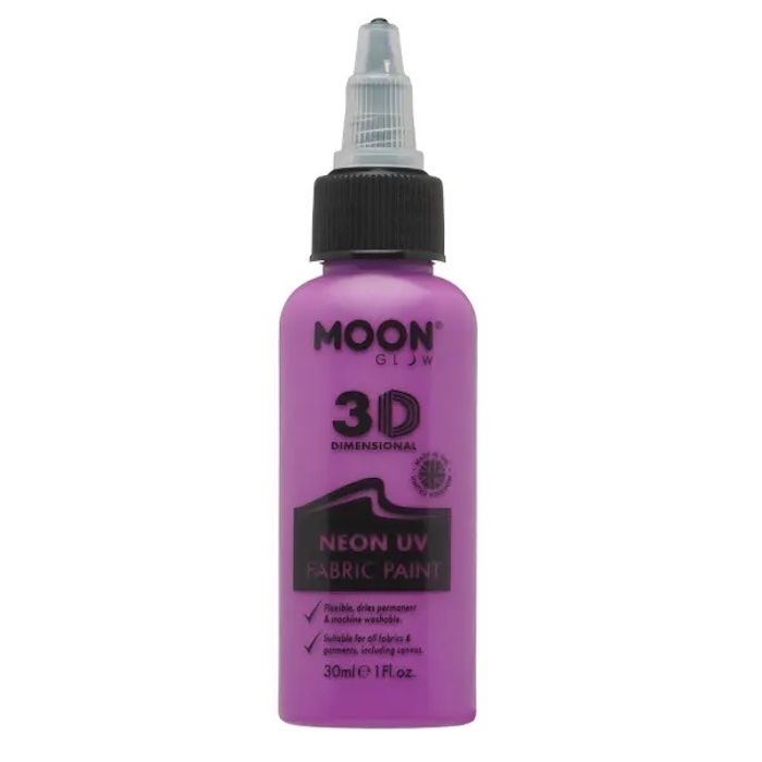 Neon UV Tekstilfarge Lilla 30 ml Moon Creations