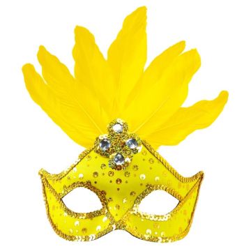 Gul Brasiliansk Maske med fjør
