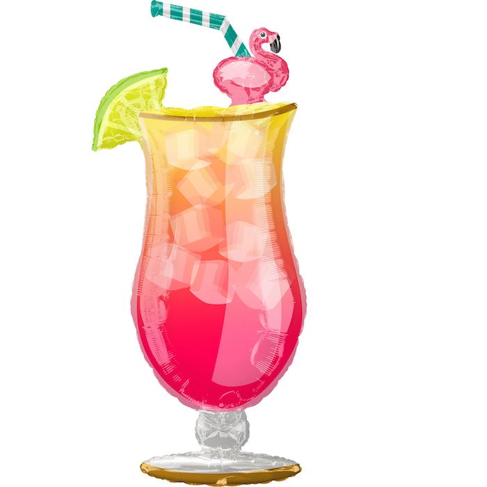 Kjempe Tropisk Rød Drink Ballong - 104 cm 