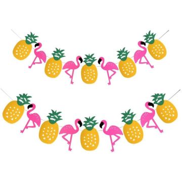 Hawaii Guirlande flamingo og ananas 2 meter