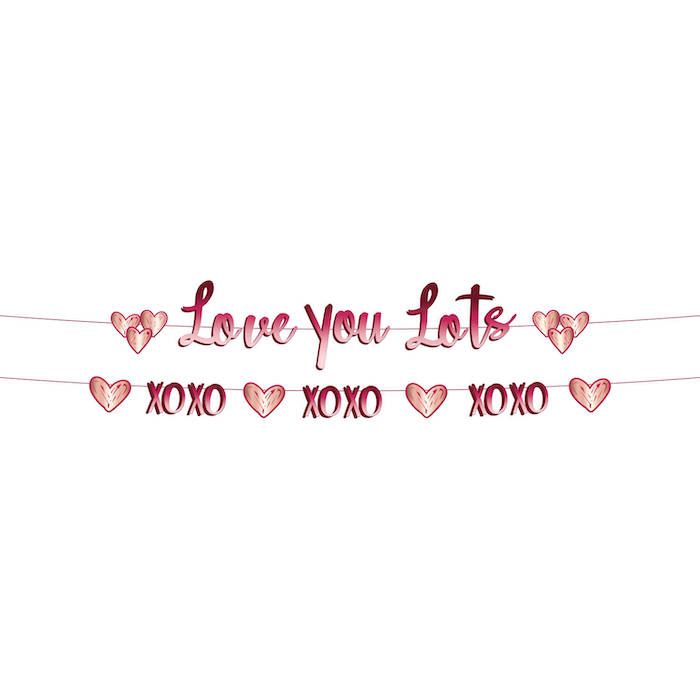 "Love You Lots" hjarte-girland - 14 x 150 cm