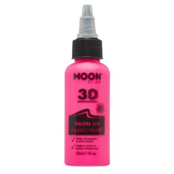 Neon UV Tekstilfarge Rosa 30 ml Moon Creations