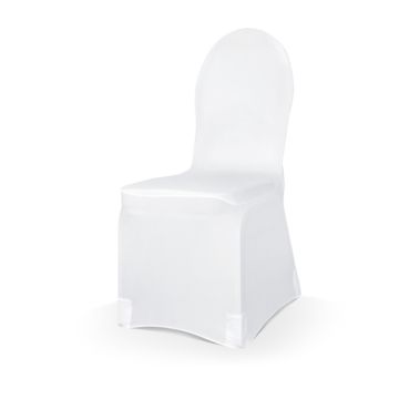 Elastisk stoltrekk stoff kvitt 