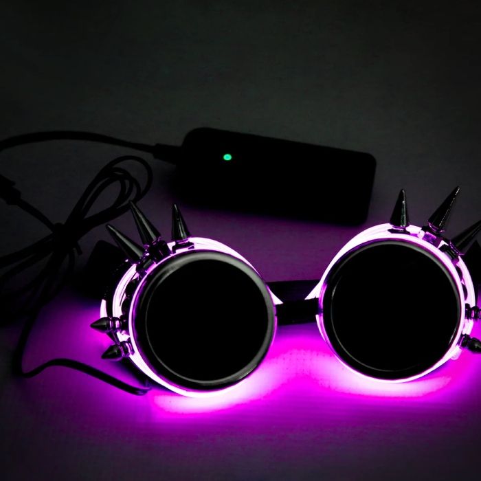 LED-briller med pigger lilla