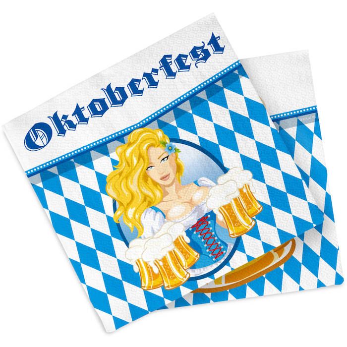 Oktoberfest Serviettar Med Jente 20x - 33 x 33 cm