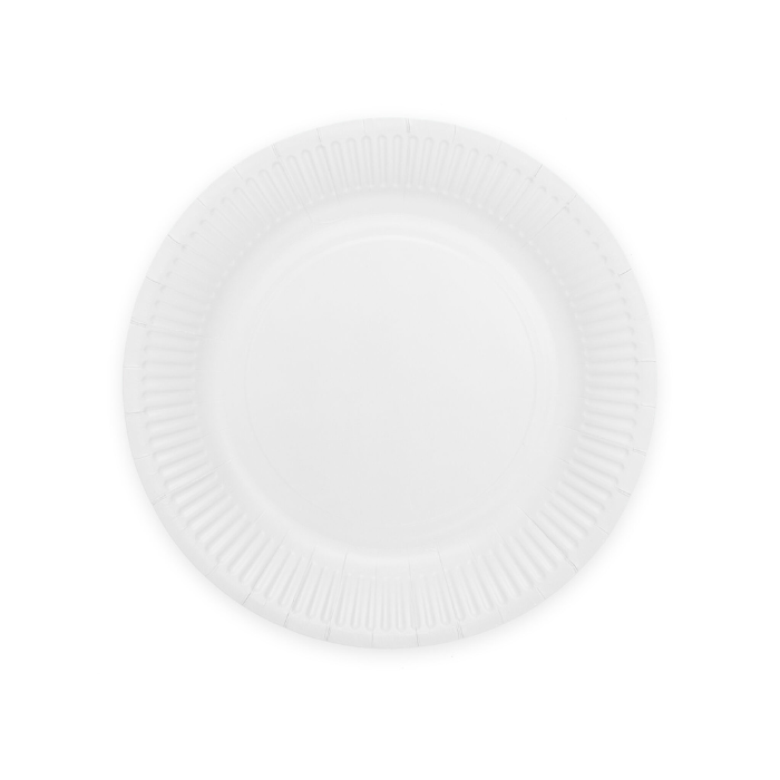 Kvit pappfat 8x - Ø 23 cm
