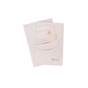 Gull studentkort m. konvolutt - 11 x 17 cm