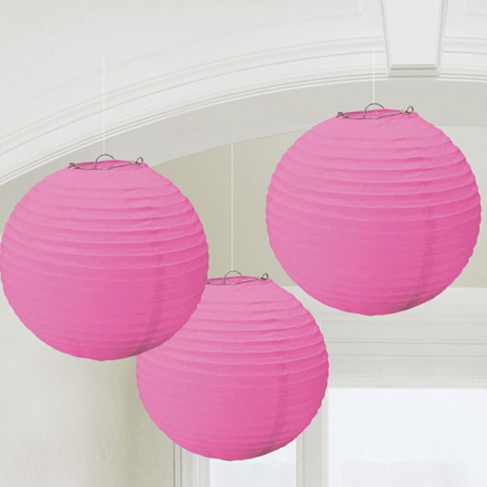 Pink Papirslanterner 3x - 20 cm