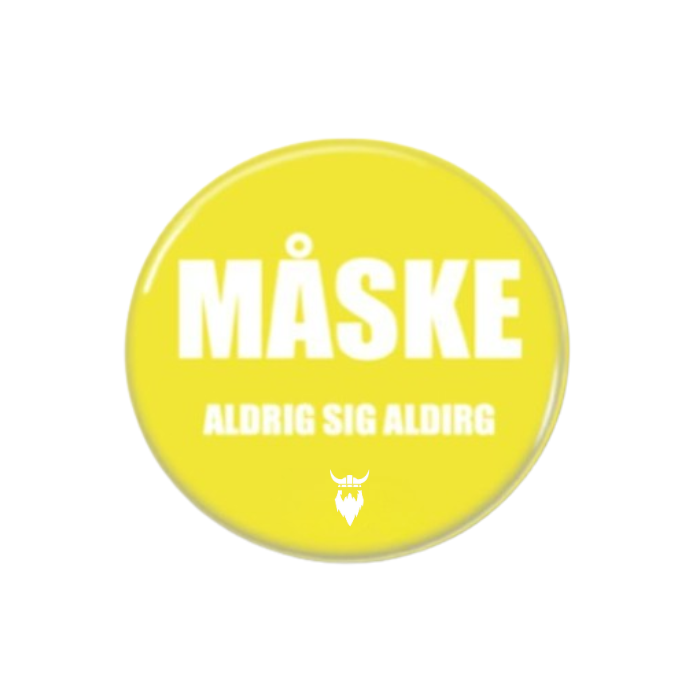 Trafiklys fest kanskje badges gul 10x - 58 mm