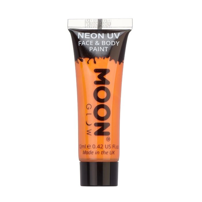Intens neon UV ansikts- og kroppsmaling 12 ml Moon Creations oransje