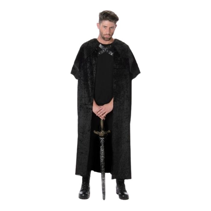 Svart pelskappe one-size
