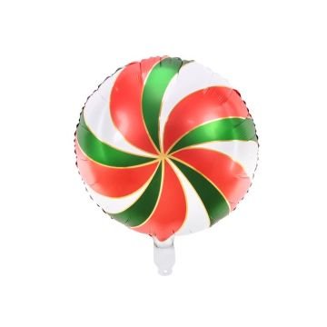 Godterifolieballong i raud, kvit og grøn - 35 cm