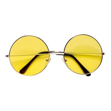 Neon solbriller runde gul - onesize