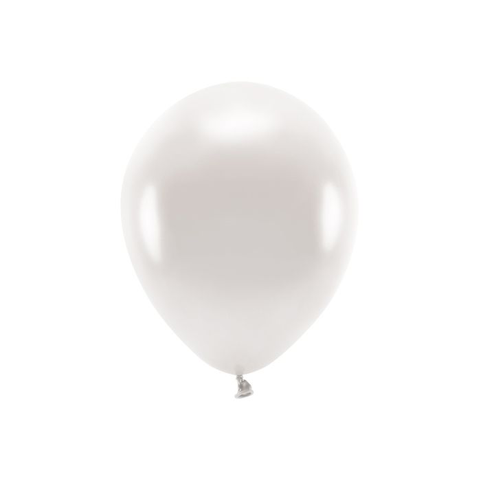 Metallic Pearl Kvit Ballongar 10x - 30 cm 