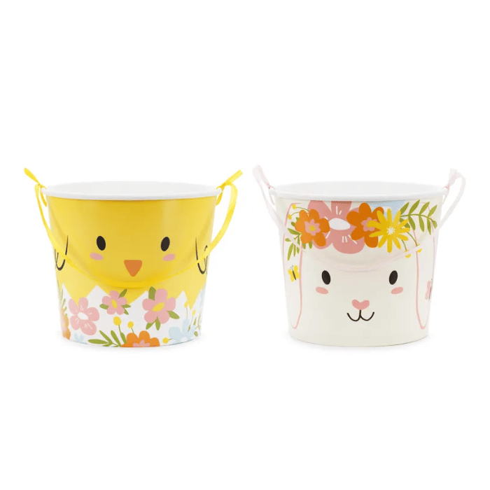 Påskekylling og hare snack korgar 2x - 14 cm