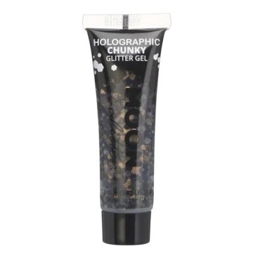 Holografisk Chunky Glitter Gel Sort 12 ml Moon Creations