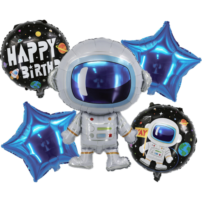 Folieballongar med astronaut tema 5x