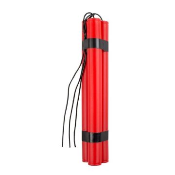 Raude dynamittstangar med lunte - 23 cm