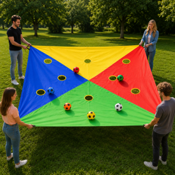 Kaste-spill for lagaktiviteter med hulstoff 6x baller