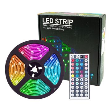LED-stripe 10 meter inkl. Fjernkontroll til Fargeveksling