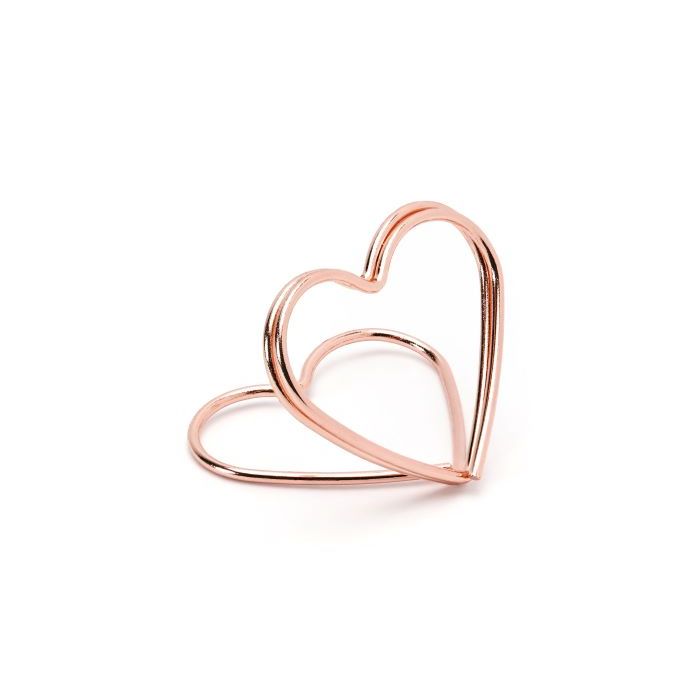 Rose gold hjarte bordkorthaldere 10x - 2,5