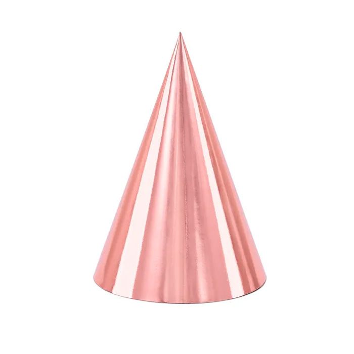 Rose gold festhattar 6x - 16 cm