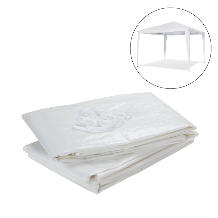 Sidevegger til paviljong kvite 2x - 2 x 3 m