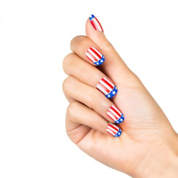 Kunstige neglar med USA motiv 24x