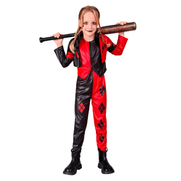 Rød/Sort harlekin kostyme til barn
